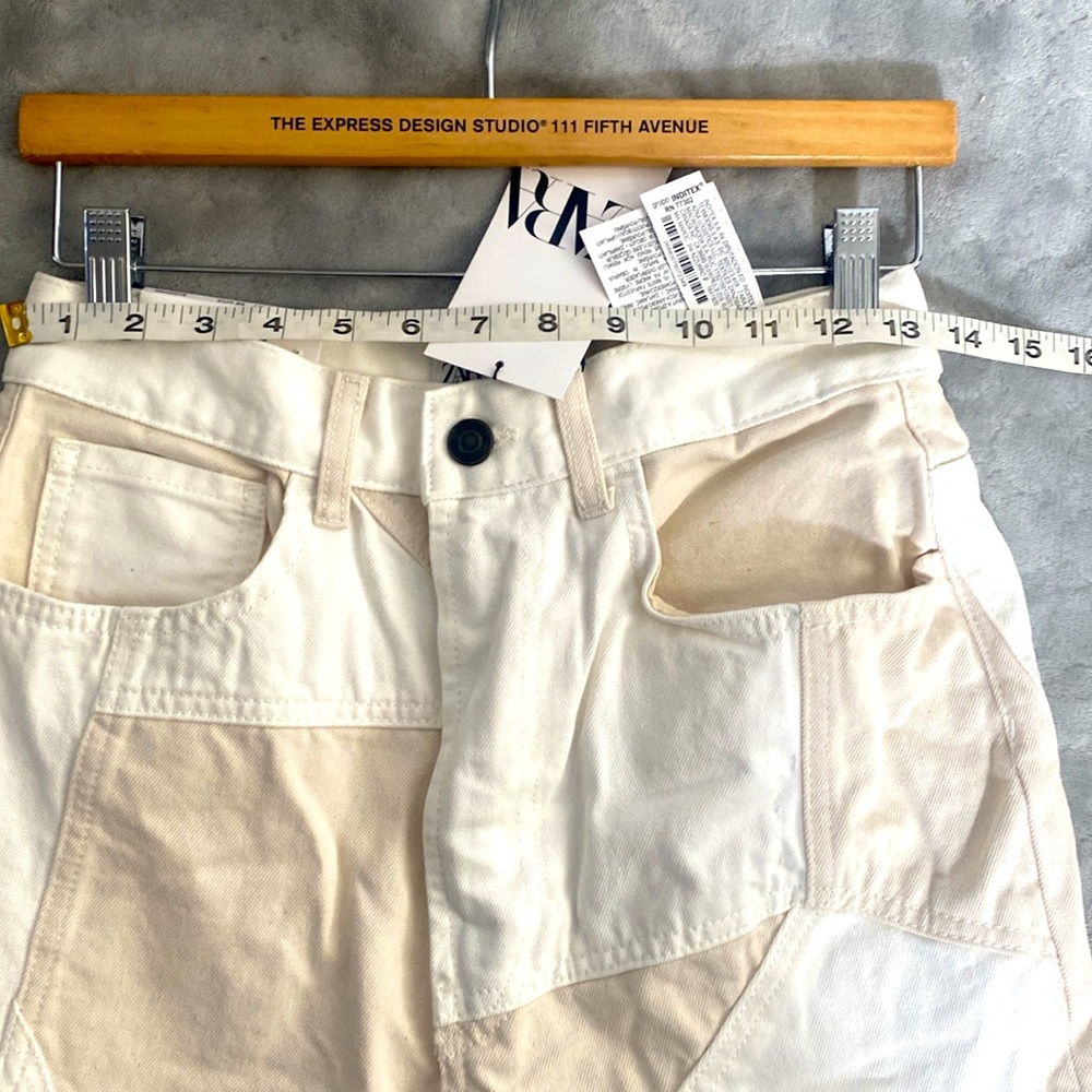 Zara Relaxed Fit Patchwork Jeans Size 2 - Picture 8 of 13